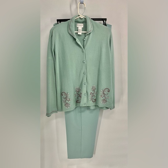 Koret Dresses & Skirts - Koret Mint Green Embellished Cardigan (XL) Pants 18